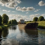boat-that-is-floating-river-with-trees-background
