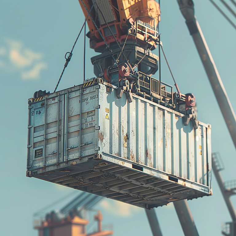 container-with-crane-that-says-number-3-it